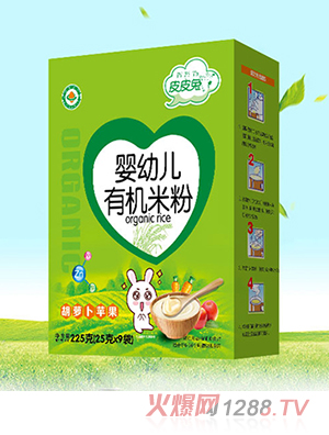 皮皮兔嬰幼兒有機(jī)米粉-胡蘿卜蘋(píng)果 盒裝